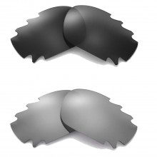 Walleva Black + Titanium Polarized Replacement Vented Lenses for Oakley Jawbone Sunglasses